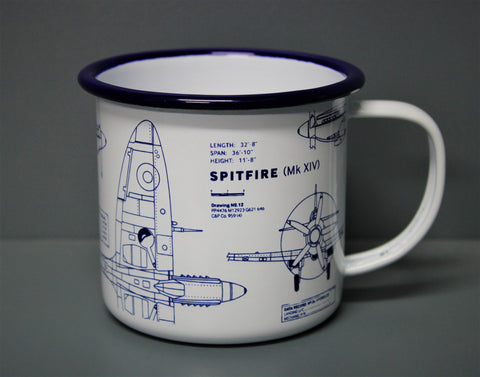 Spitfire Blueprint Enamel Mug