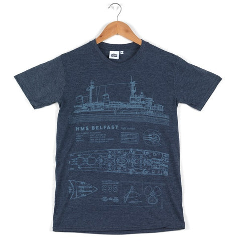 HMS Belfast Blueprint T-Shirt